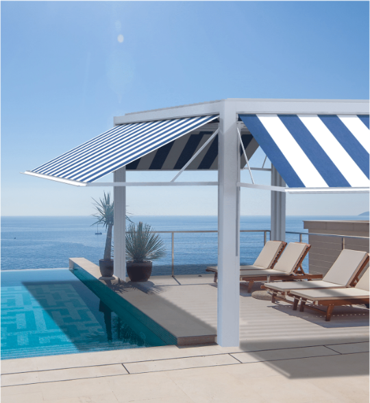 INSTALLATION DE STORES A PROJECTION COMPATIBLE AVEC LES PERGOLAS BIOCLIMATIQUES A CANNES DANS LES ALPES MARITIMES