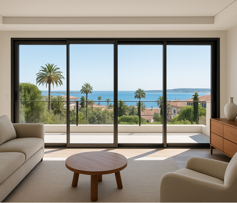 Installation de baies vitrées coulissantes sur mesure à Cannes